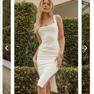 Selfie Leslie Bella Vista Cowl Neckline Thick Strap Knee Length Dress